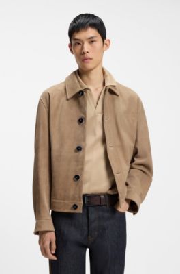 매트 블랙 로고 트리밍 버클 가죽 벨트, 다크 브라운