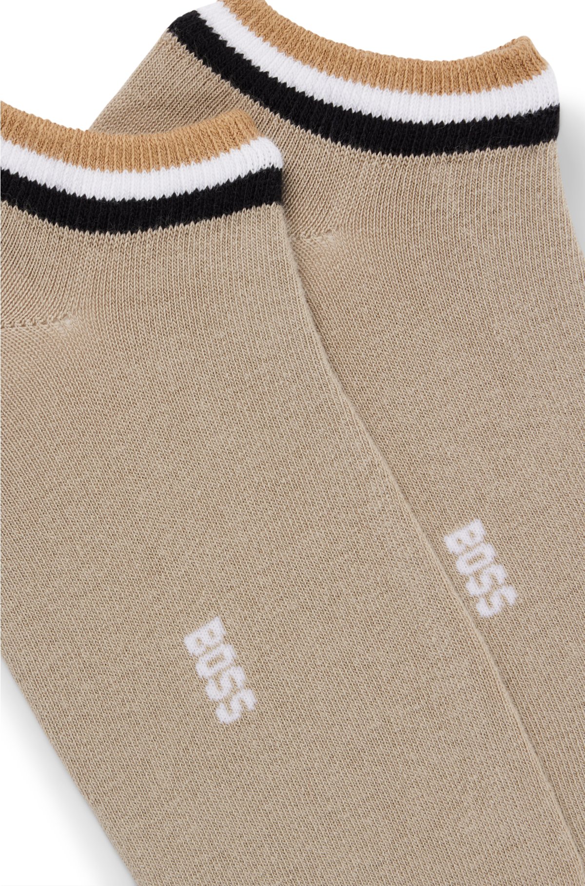 Two-pack of ankle-length socks with signature stripes, Beige