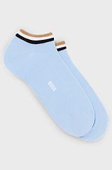 Two-pack of ankle-length socks with signature stripes, Light Blue