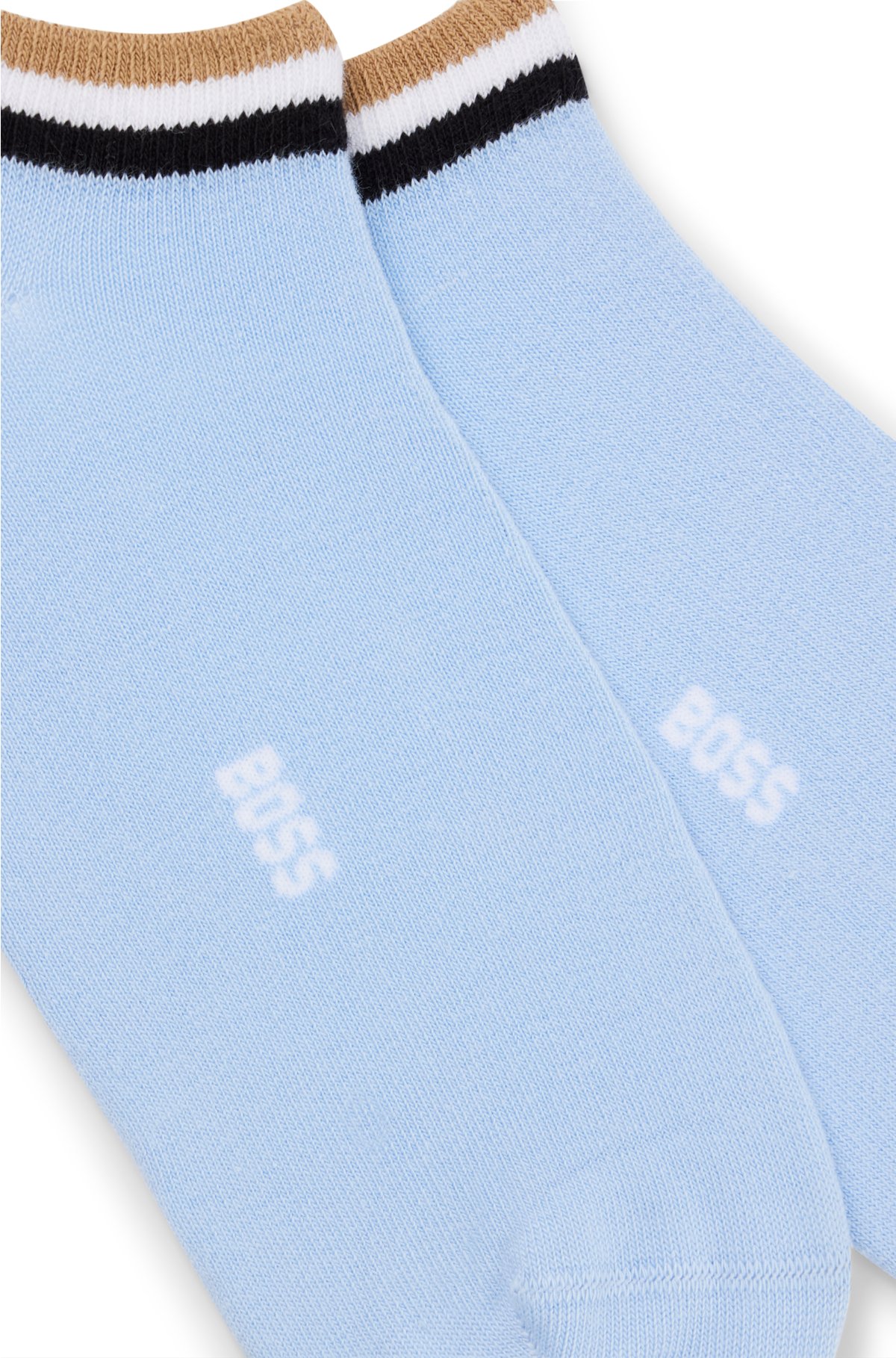 Two-pack of ankle-length socks with signature stripes, Light Blue