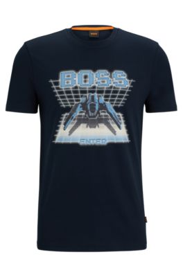 BOSS Cottonjersey Tshirt with seasonal logo artwork