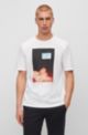 Regular-fit T-shirt in cotton jersey with collection artwork, White