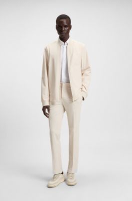 Slim-fit shirt in performance-stretch jersey, White