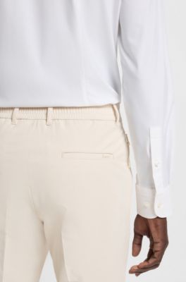 Slim-fit shirt in performance-stretch jersey, White