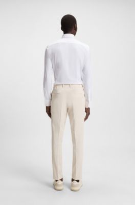 Slim-fit shirt in performance-stretch jersey, White