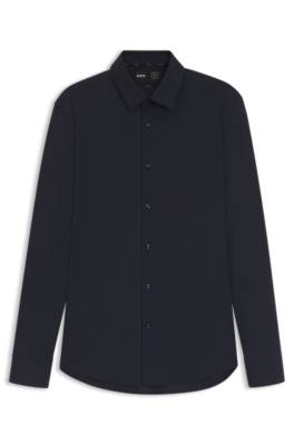 Slim-fit shirt in performance-stretch jersey 1