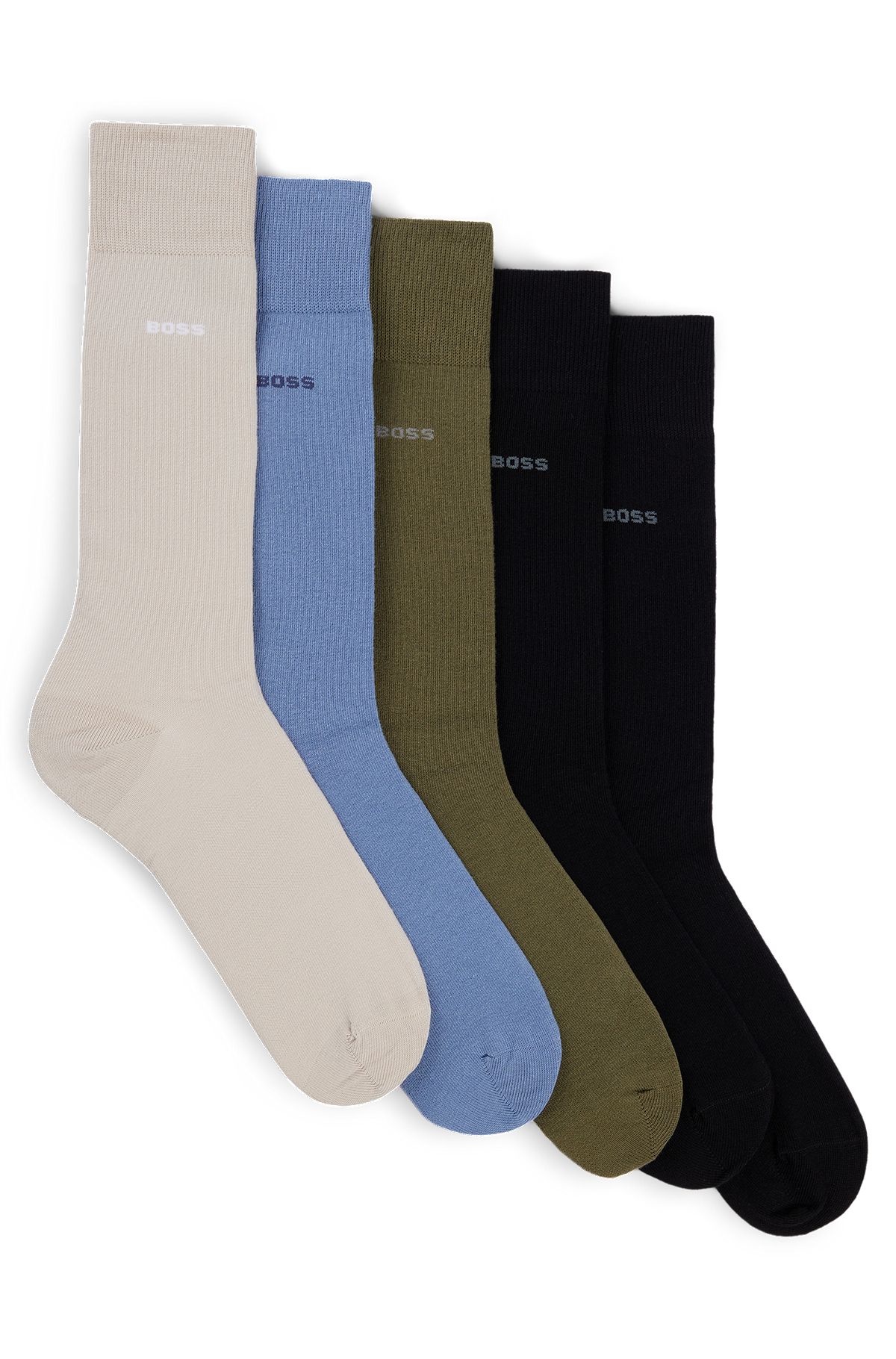 Five-pack of cotton-blend regular-length socks, Black
