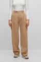 Nette pantalon van gabardine katoenmix, Beige