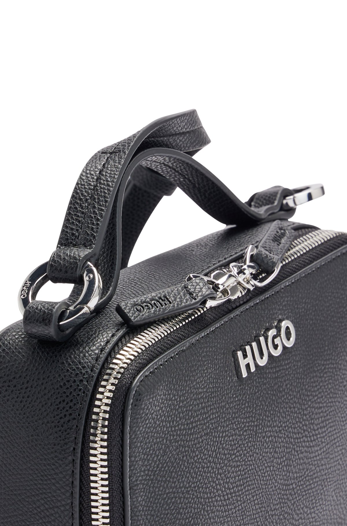 HUGO - Umhängetasche aus synthetisch beschichtetem Textil mit Logo-Detail