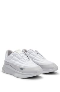 Padded-jersey trainers with branded details, White