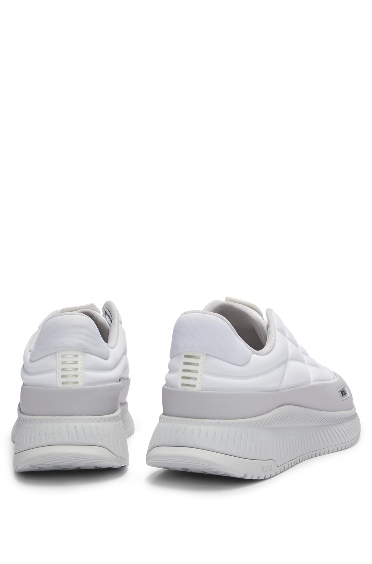 Padded-jersey trainers with branded details, White
