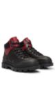 Mixed-material half boots with rubberised nubuck, Black