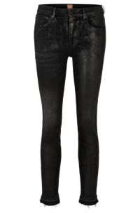 BOSS - Super-skinny cropped jeggings in Stay Black stretch denim