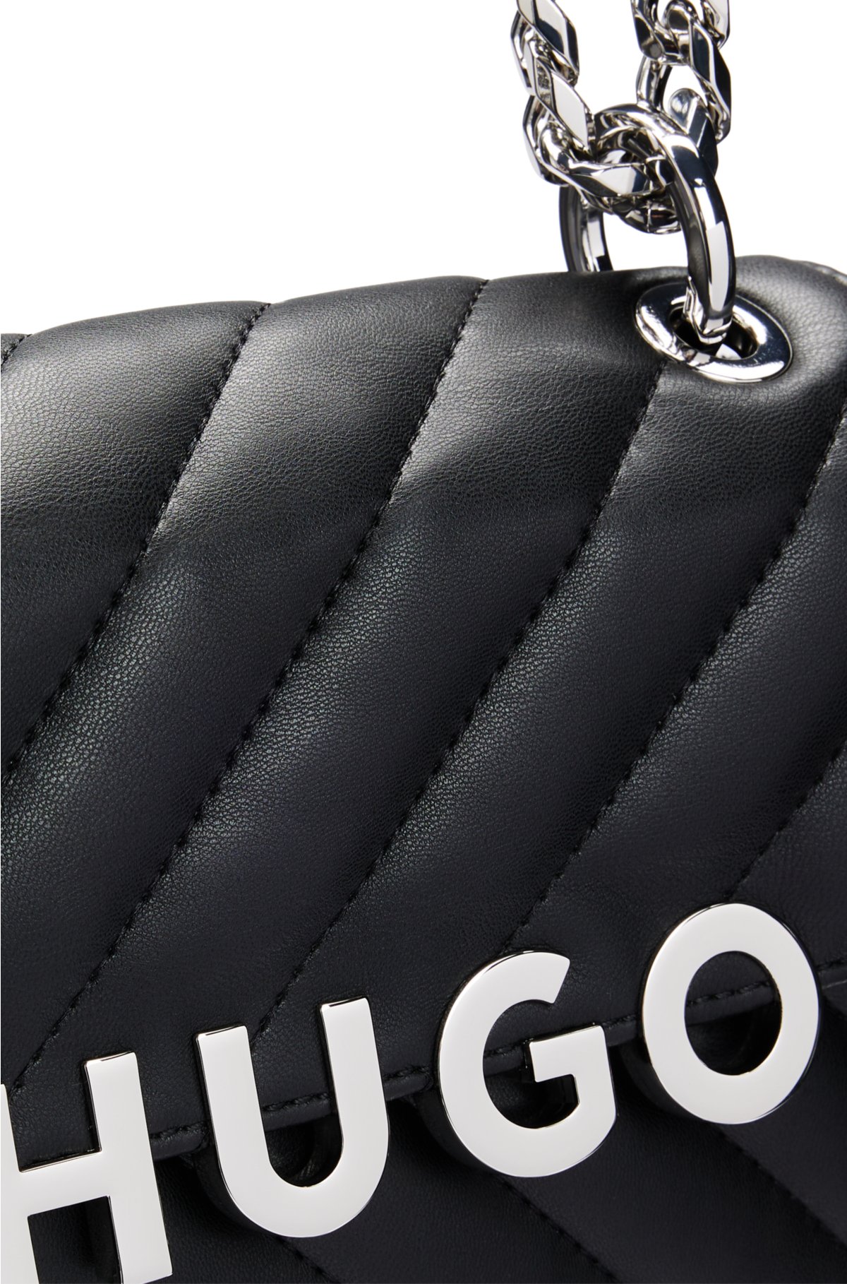 HUGO - Quilted shoulder bag fabric synthetic in coated