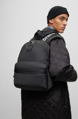 HUGO Logostrap backpack in mixed structures