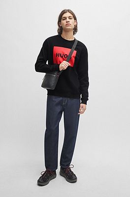 HUGO - フェイクレザー レポーターバッグ ラバーライズド ロゴパッチ 