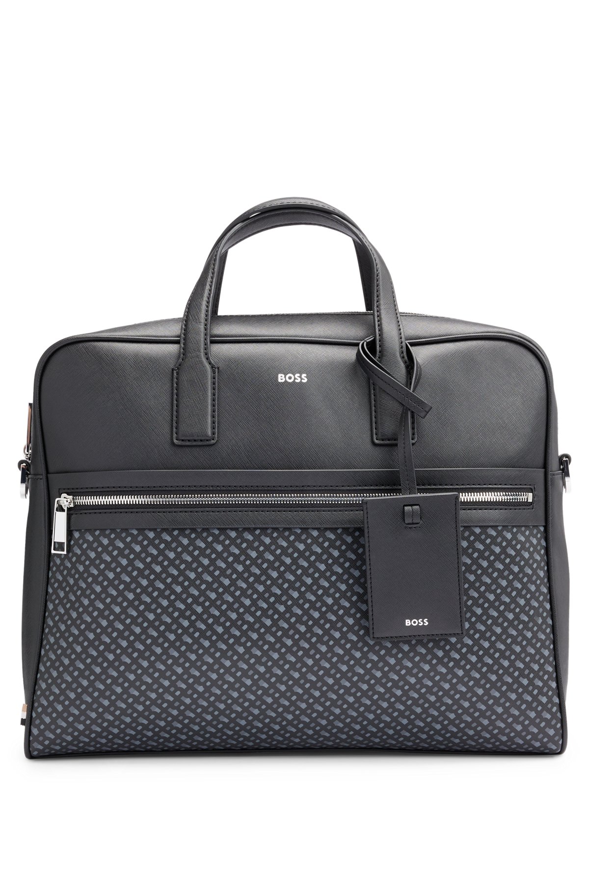 BOSS - Structured document case with monogram detailing