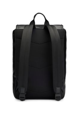 HUGO Flapclosure backpack with stackedlogo buckles