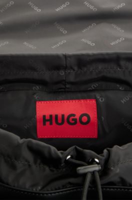 HUGO Flapclosure backpack with stackedlogo buckles