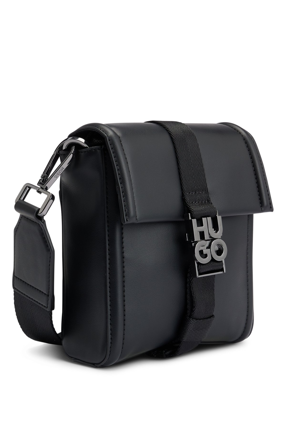 HUGO - Reporter bag with stacked-logo buckle