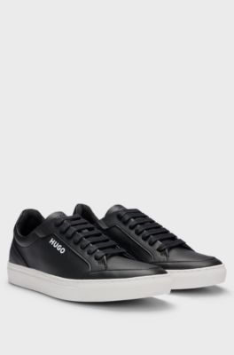 Faux-leather trainers, Black