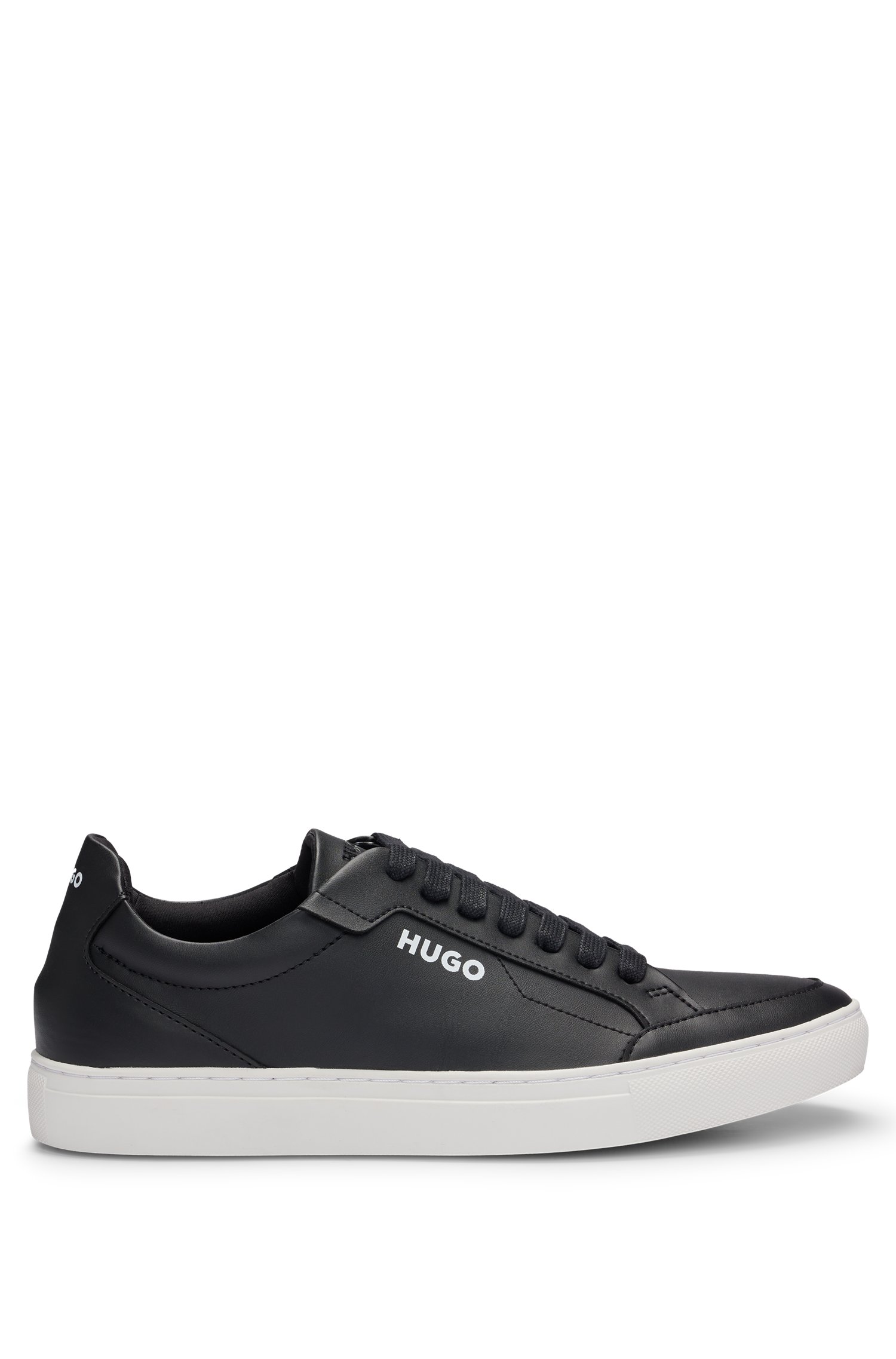 Hugo Faux-leather trainers with contrast logos sneakers herr – bild 2