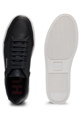 HUGO - Faux-leather trainers - Black