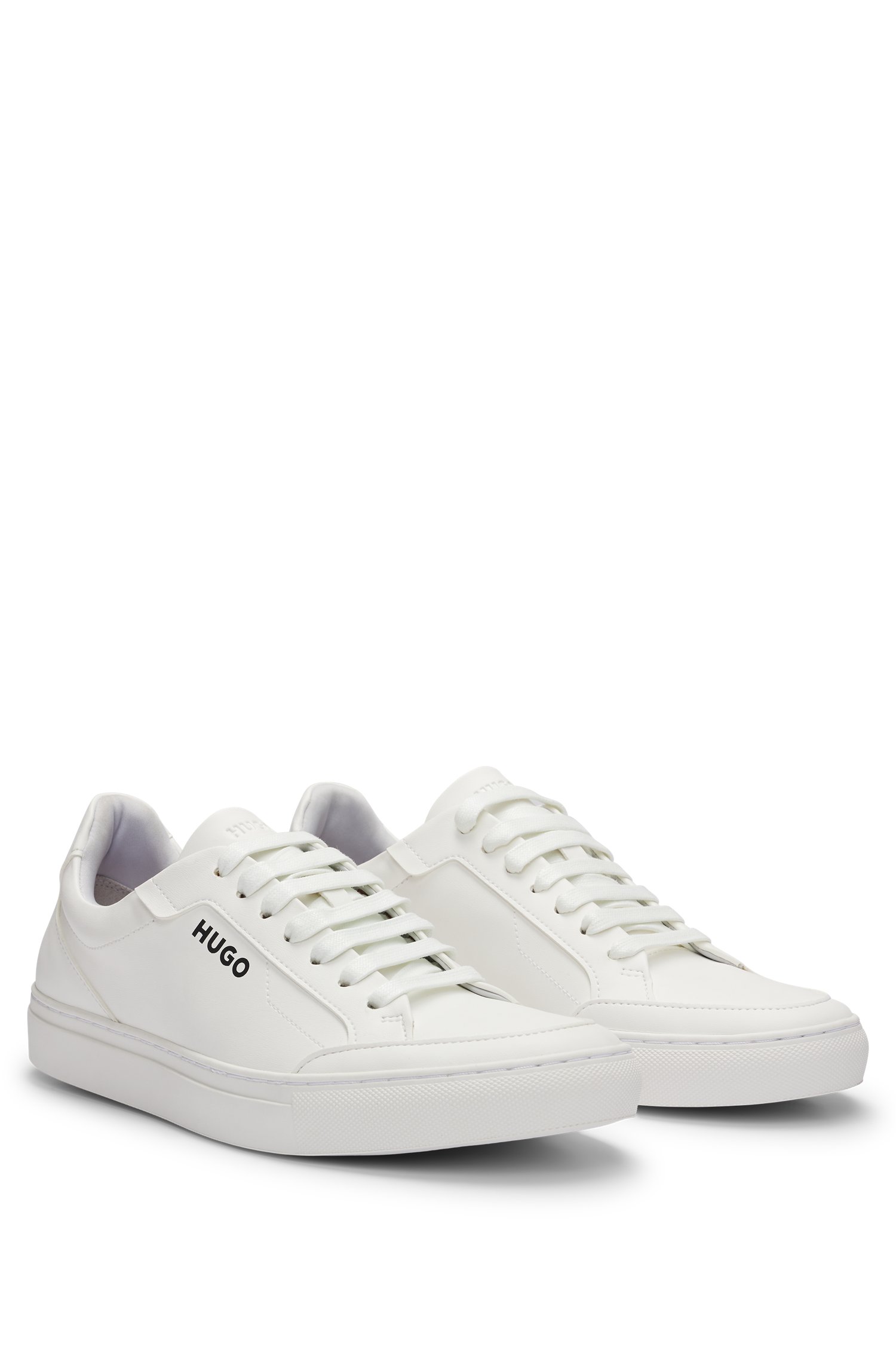 Hugo Faux-leather trainers with contrast logos sneakers herr