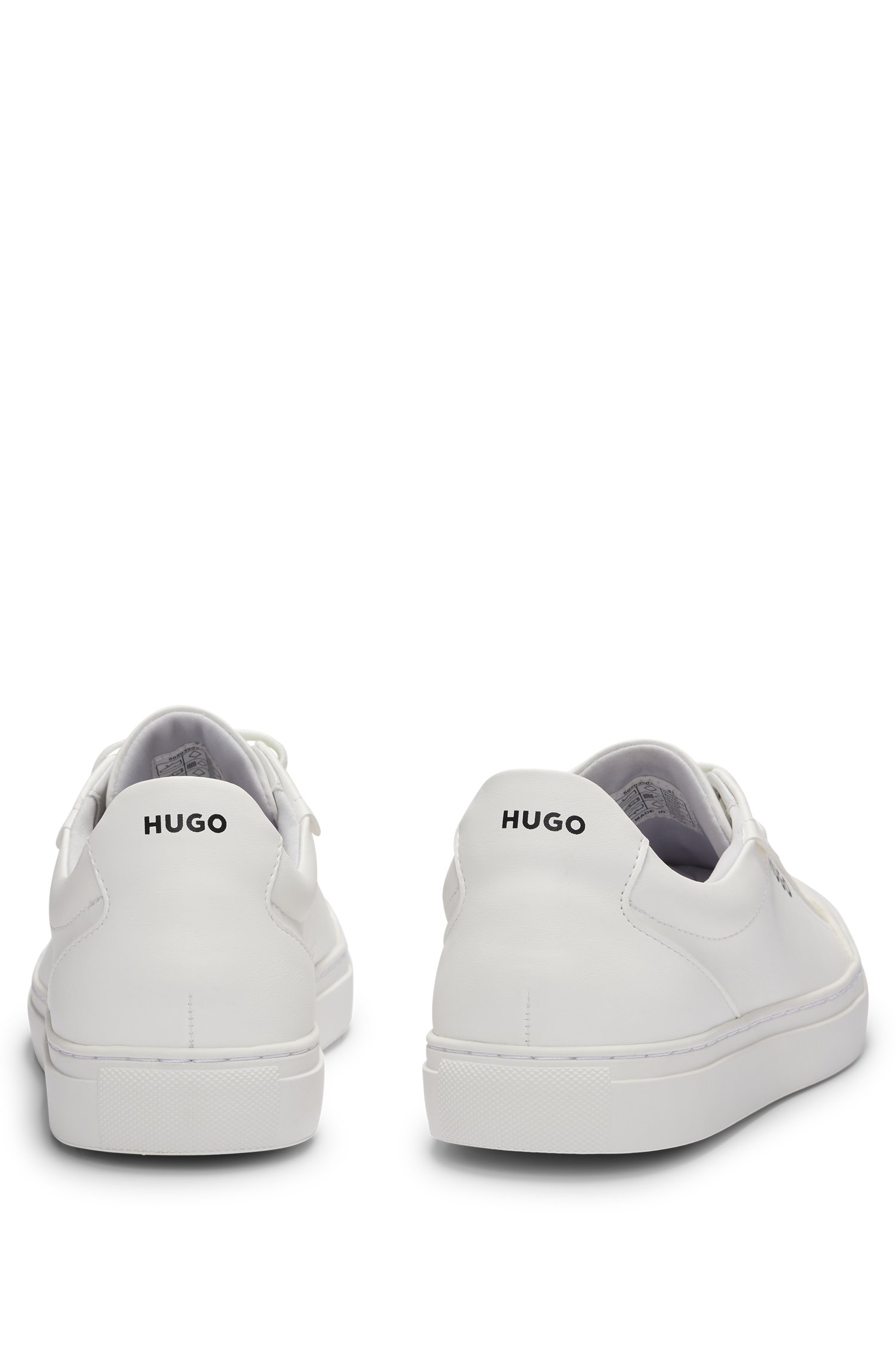 Hugo Faux-leather trainers with contrast logos sneakers herr – bild 3