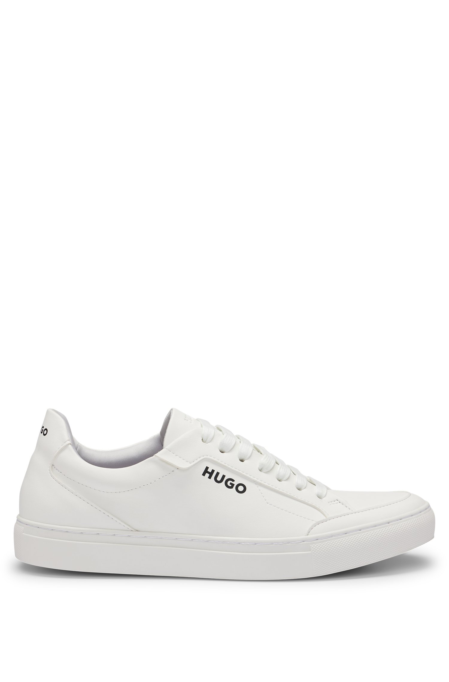 Hugo Faux-leather trainers with contrast logos sneakers herr – bild 2