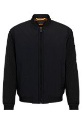 Wasserabweisende Relaxed-Fit Jacke aus verschiedenen Materialien, Schwarz