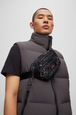 HUGO スタックロゴパターン ベルトバッグ ロゴラバーパッチ