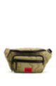 Belt bag with embroidered camouflage pattern, Green