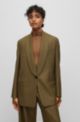 BOSS x Alica Schmidt-jakke med relaxed fit i responsible uld, Mørkegrøn