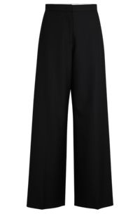 Pantalon Oversized Fit BOSS x Alica Schmidt en laine éco-responsable, Noir
