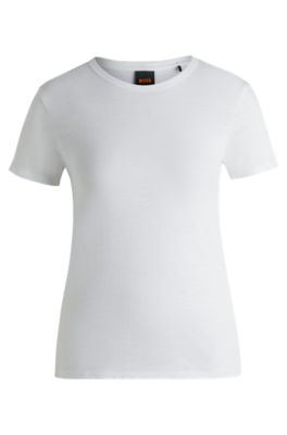 Regular-fit T-shirt in slub cotton, White