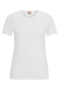 Regular-fit T-shirt in slub cotton, White