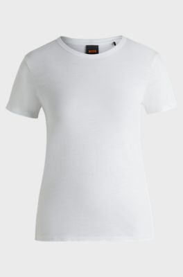 Regular-fit T-shirt in slub cotton, White