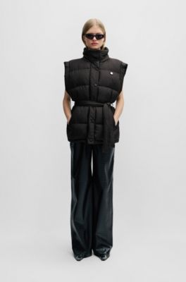 HUGO - Water-repellent regular-fit padded gilet with belt