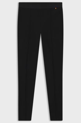 Pantalones extra slim fit con costura en la parte delantera, Negro