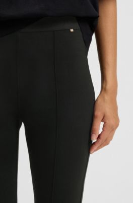 Pantalones extra slim fit con costura en la parte delantera, Negro