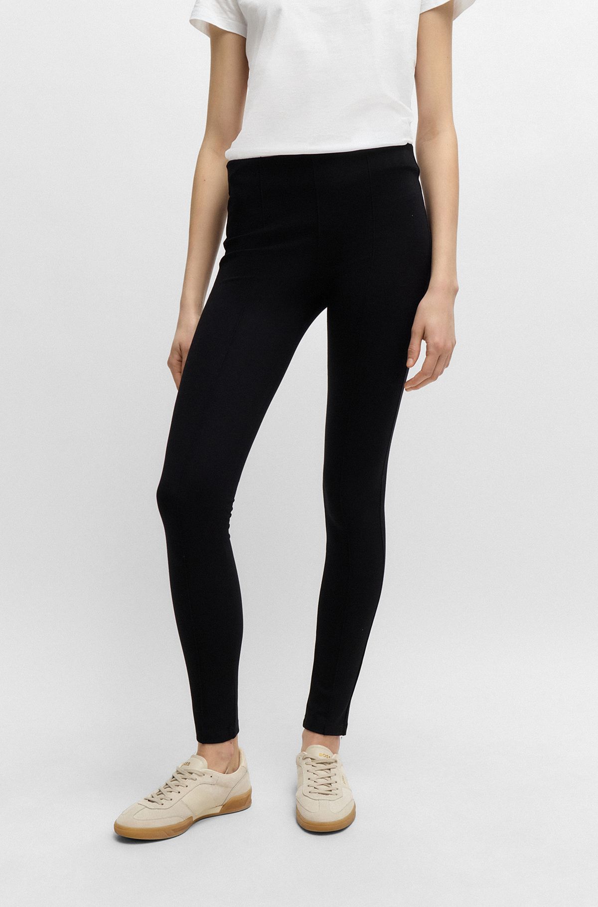 Extra-slim-fit trousers in stretch jersey, Black