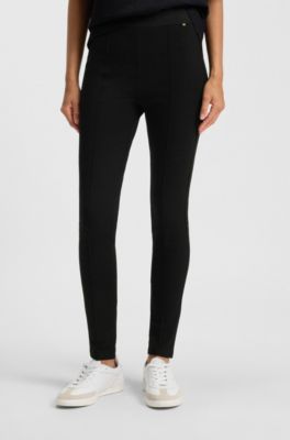 Extra-slim-fit trousers with front seam, Black