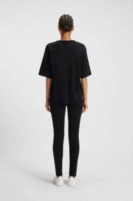 Extra-slim-fit trousers with front seam, Black