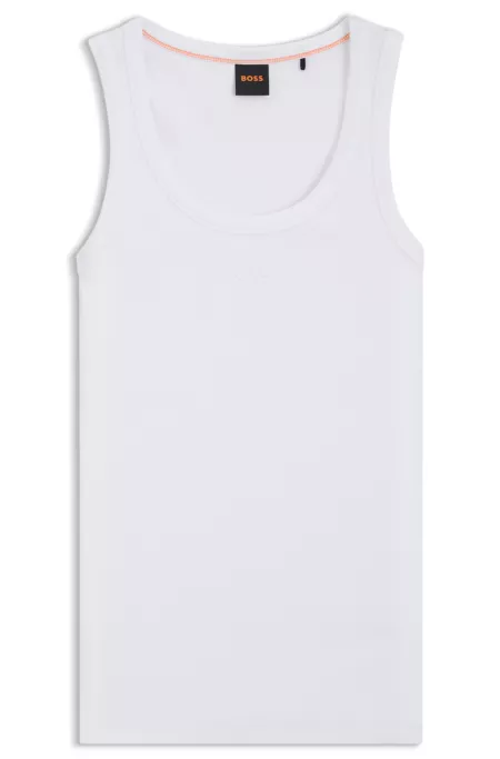 Slim-Fit Top aus gerippter Stretch-Baumwolle