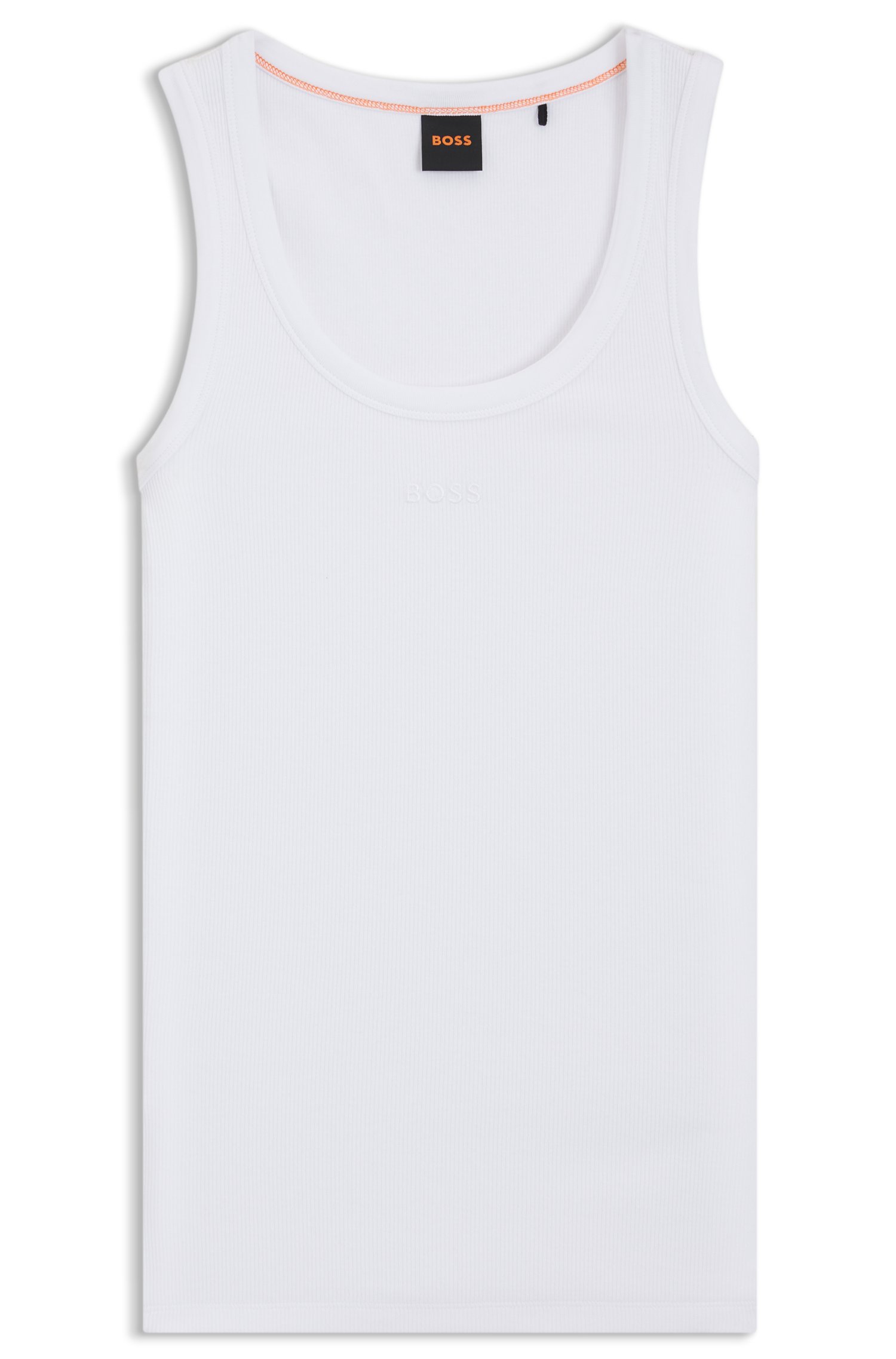 Boss Stretch-cotton slim-fit top with ribbed structure toppar & linnen dam