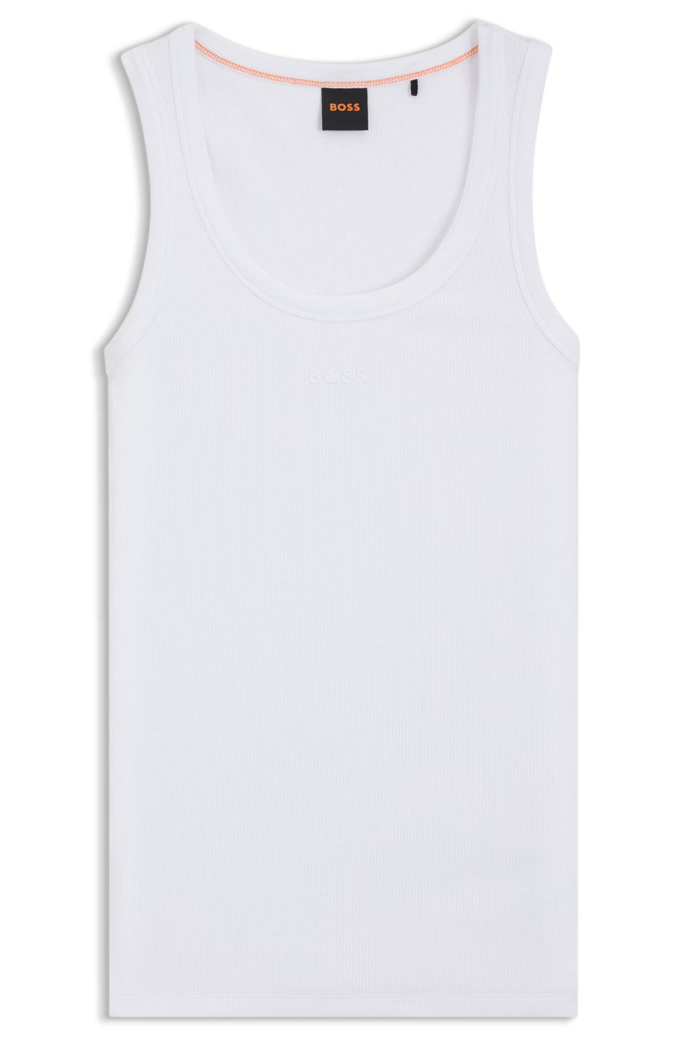 Stretch-cotton slim-fit top with ribbed structure