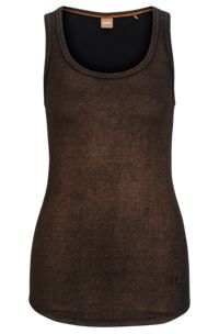 Extra-slim-fit stretch-cotton vest top, Black