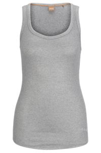 Extra-slim-fit stretch-cotton vest top, Grey