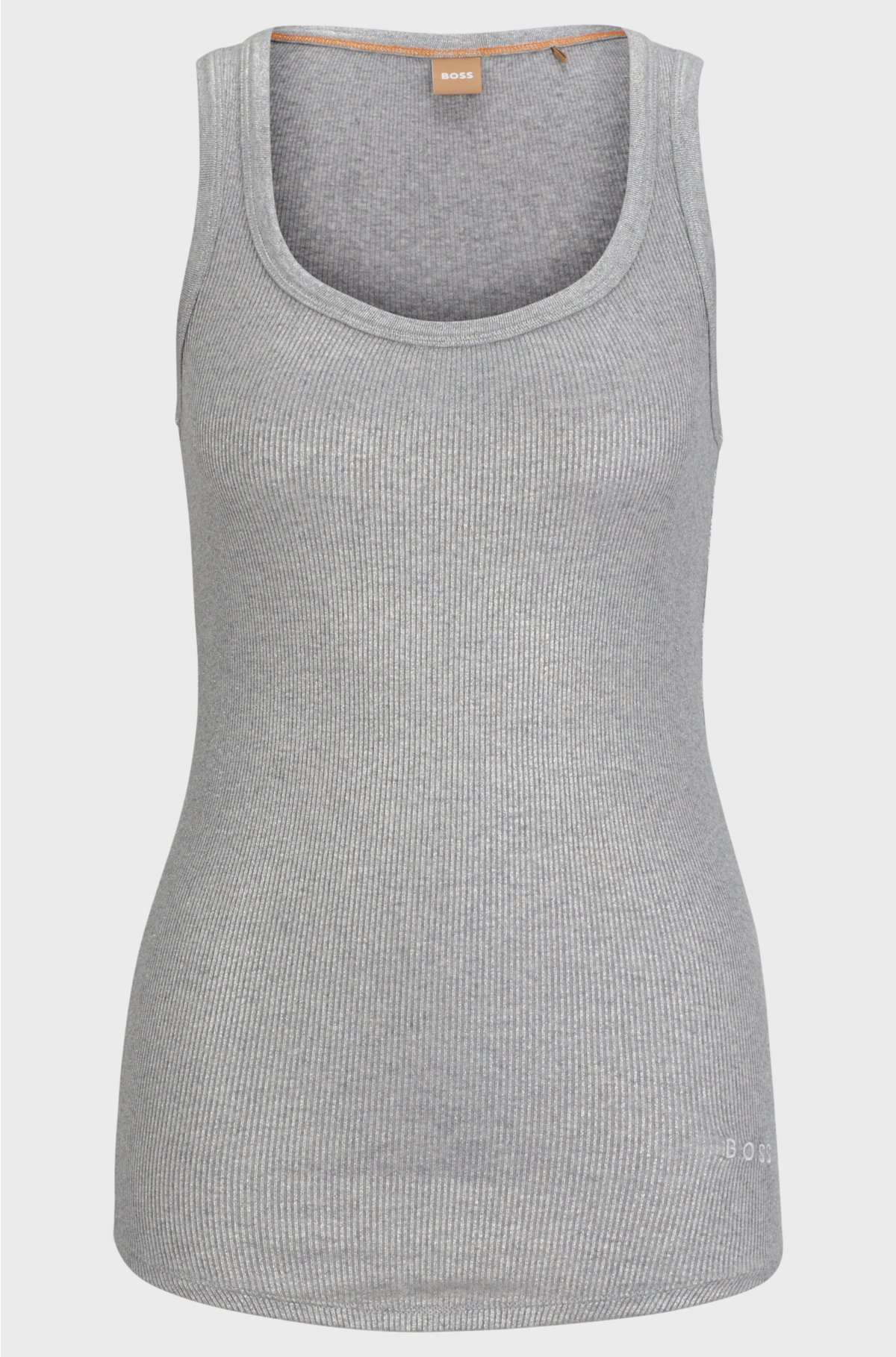 Extra-slim-fit stretch-cotton vest top, Grey